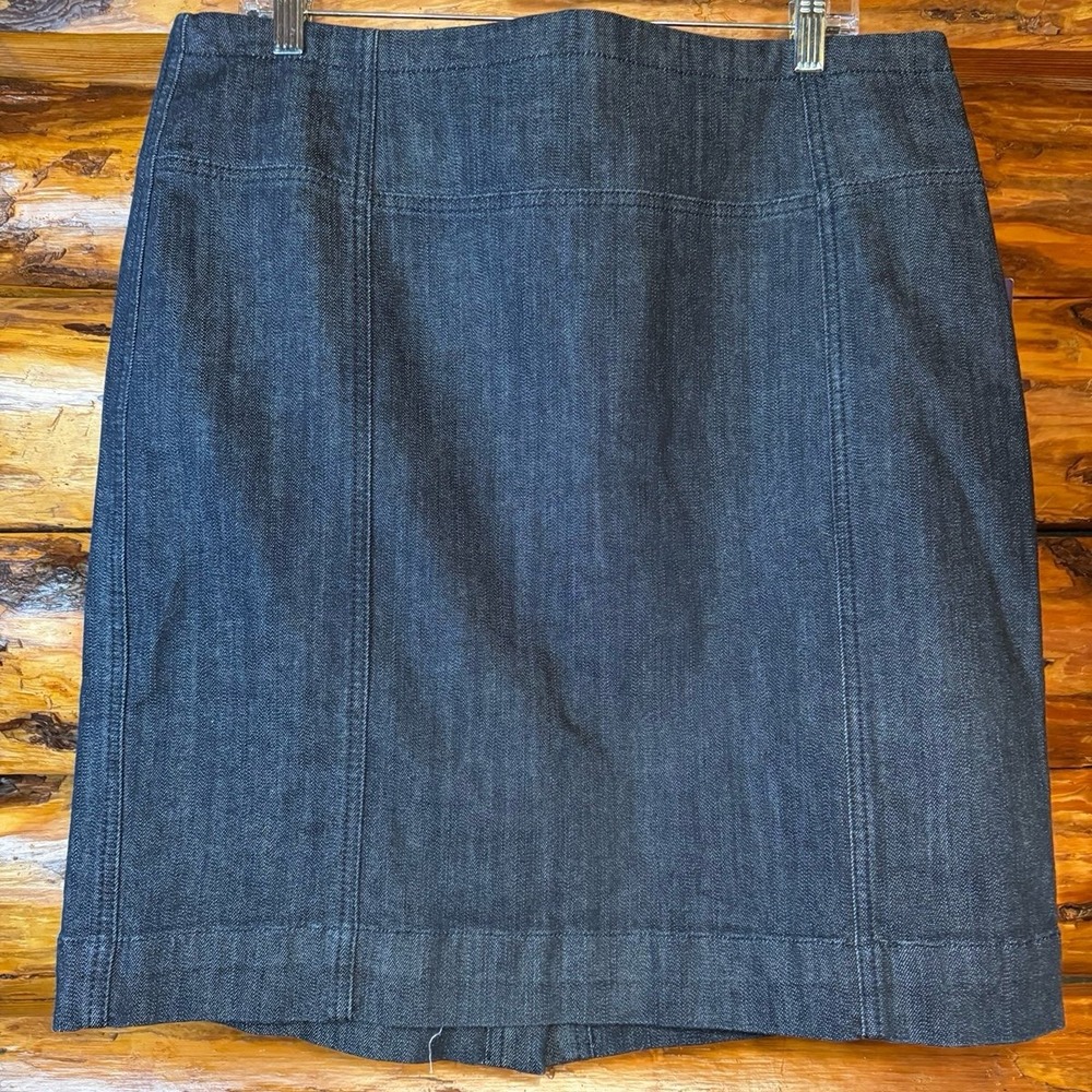 Anne Klein Stretch Jean Pencil Skirt Size 14